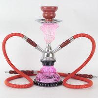 Ensemble de chicha en verre arabe avec 2 embouts et finition miroir