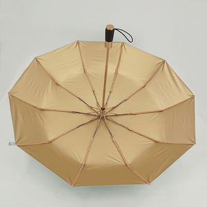 Parapluie automatique classique à 3 plis avec impression <span class=keywords><strong>de</strong></span> logo personnalisé pour cadeaux, vente en gros, offres promotionnelles, polyester, revêtement noir - Product Image 5