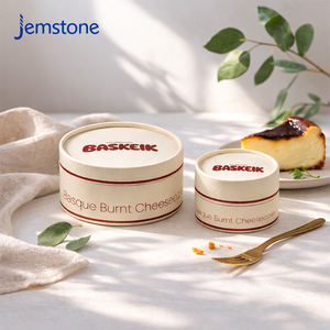 Boîte cylindrique en carton personnalisée de qualité alimentaire pour gâteau basque, dessert, emballage de luxe pour cheesecake, tube en papier kraft - Product Image 1