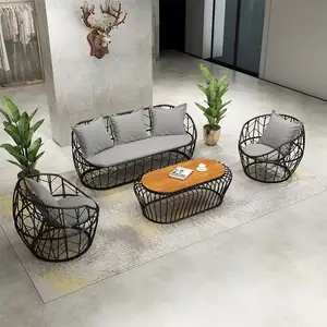 Vente en gros canapé hôtel tissu meubles de maison créatif nordique section salon combinaison cadre en fer canapé ensemble meubles