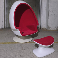 Chaise longue sherpa pivotante classique loisirs meubles de maison en fibre de verre West Mod aviator stéréo alpha mod pod fauteuil de relaxation avec haut-parleur