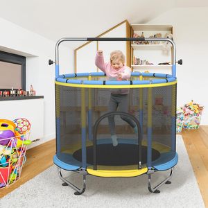 Mini <span class=keywords><strong>trampoline</strong></span> GUINGFUN 59 pouces en acier au carbone avec filet <span class=keywords><strong>de</strong></span> sécurité, barre <span class=keywords><strong>de</strong></span> gymnastique réglable, <span class=keywords><strong>pour</strong></span> enfants, utilisation intérieure/extérieure, cadeau d'anniversaire <span class=keywords><strong>pour</strong></span> garçons et filles - Product Image 6