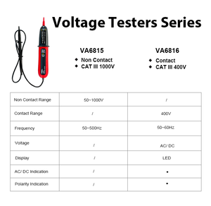 V & A VA6816 светодиодный тестер напряжения переменного/постоянного тока с индикацией 400 В для тестирования электриков - Product Image 2