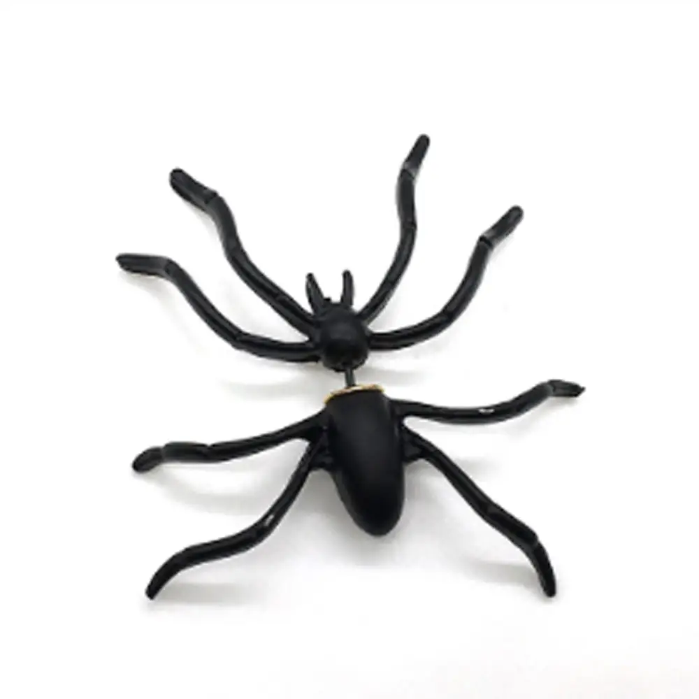 อัลลอยด์ฮาโลวีนที่น่ากลัวแมงมุมสีดำเจาะสตั๊ดต่างหูเครื่องประดับผู้หญิง
