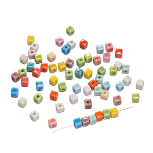 <b>Ceramic</b> Square Beads 6mm Colorful Loose Beads For Bracelet Making DIY Crafting Supplies Wholesale Yiwu Origin - Product Image 5