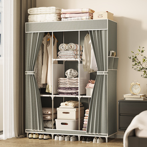 Customizable <strong>Portable</strong> Metal Closet <strong>Wardrobe</strong> with Non-Woven Fabric Cover Multipurpose Clothes Storage Organizer for Bedroom - Product Image 1