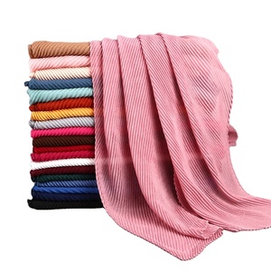 Écharpe plissée en polyester chiffon respirant de qualité supérieure, taille 180 <span class=keywords><strong>x</strong></span> 90 cm, pour femmes arabes - Product Image 1