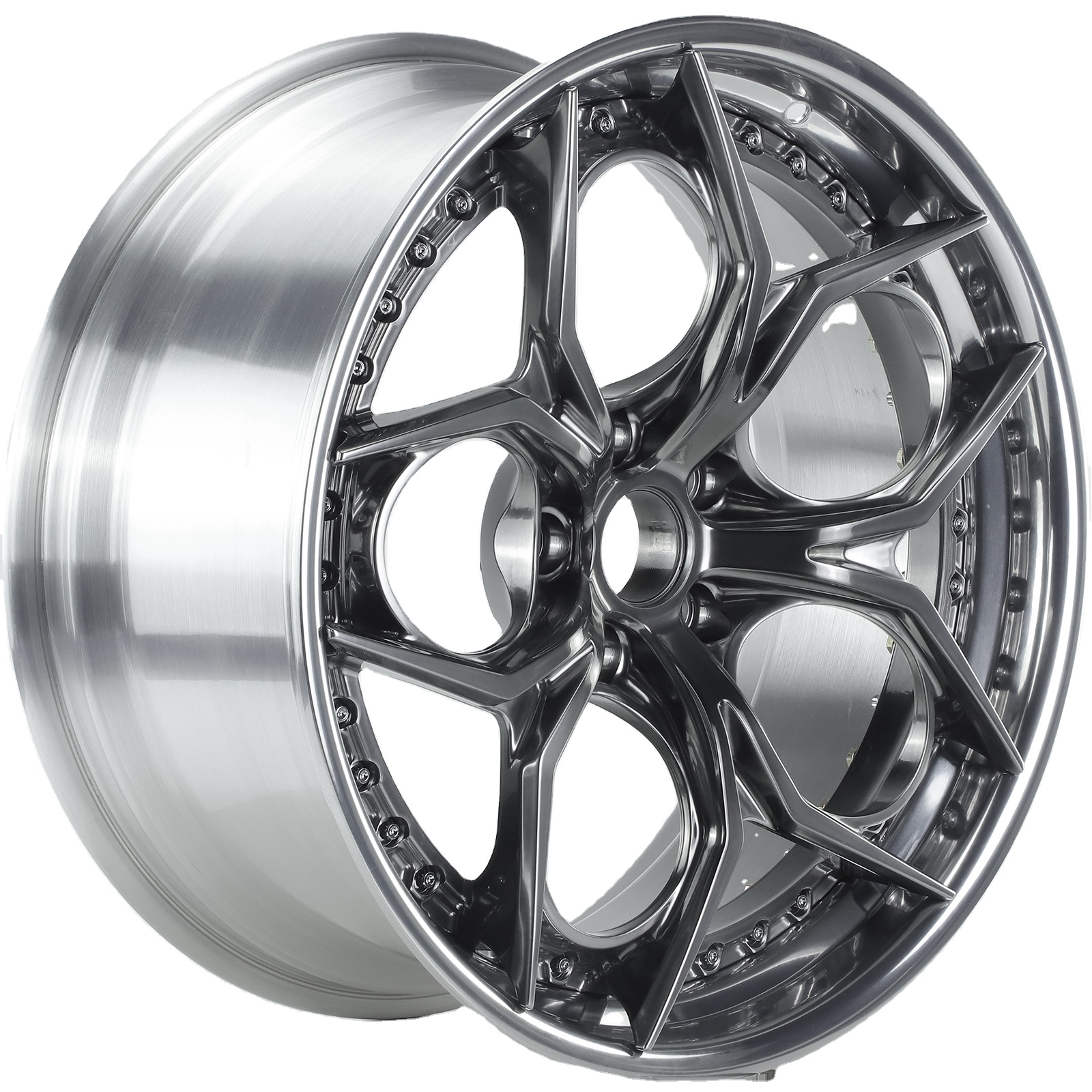 Две штуки 17-20 дюймов 5x112 5x120 5x130 5x114,3 кованые алюминиевые колесные диски полированного цвета