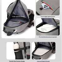 Sac à dos de voyage professionnel antivol en tissu Oxford imperméable, grande capacité, pour homme, avec logo et fermeture éclair, idéal pour les loisirs et le transport d'ordinateur portable - Vente en gros