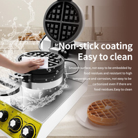 Wafflemei Vente en gros de gaufrier rotatif à 180 ° 110V 220V électrique commercial interchangeable plaque oeuf bulle gaufrier belge