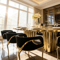 Table à manger de luxe haut de gamme, design unique, forme originale, villa, restaurant, banquet, ensemble de meubles pour 6 à 8 personnes