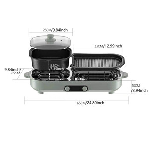 BOOU MagiCook <b>Electric</b> <b>Barbeque</b> Grill Smokeless 2 in 1 Non Stick Coating <b>Electric</b> Grill With Hot Pot - Product Image 2