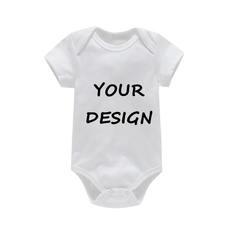 Großhandel Custom Design Plain White Haut freundliche Säugling Stram pler Baumwolle Baby kleidung Baby Stram pler