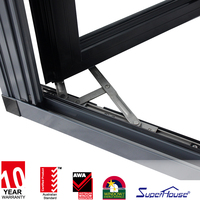 Fenêtre à battant en aluminium à rupture de pont thermique sur mesure pour résidence, double vitrage, isolation thermique et acoustique, quincaillerie allemande, garantie 10 ans