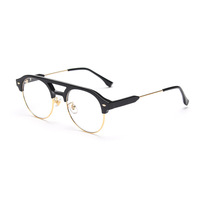 Montures de lunettes rondes vintage version coréenne pour hommes et femmes, lunettes de vue rétro circulaires, monture de lunettes à double faisceau