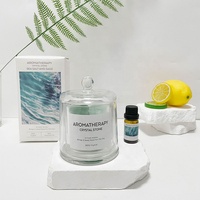 Diffuseur d'huiles essentielles en pierre de cristal de luxe pour la décoration de la maison, cristaux naturels, pierres de guérison dans un bocal en verre avec couvercle en dôme
