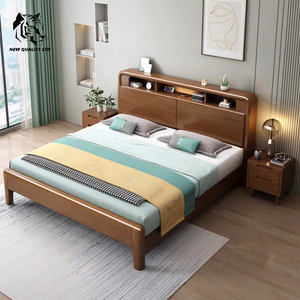 Lit queen size en bois, 1,5 m, nouveau design, éco-responsable, grand stock, logo personnalisé, meilleur prix, fourniture directe d'usine, mobilier de chambre à coucher. - Product Image 6