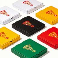 Boîte à pizza en carton ondulé écologique avec logo personnalisé, boîte d'emballage alimentaire en papier kraft recyclable de haute qualité, vente en gros avec design imprimé