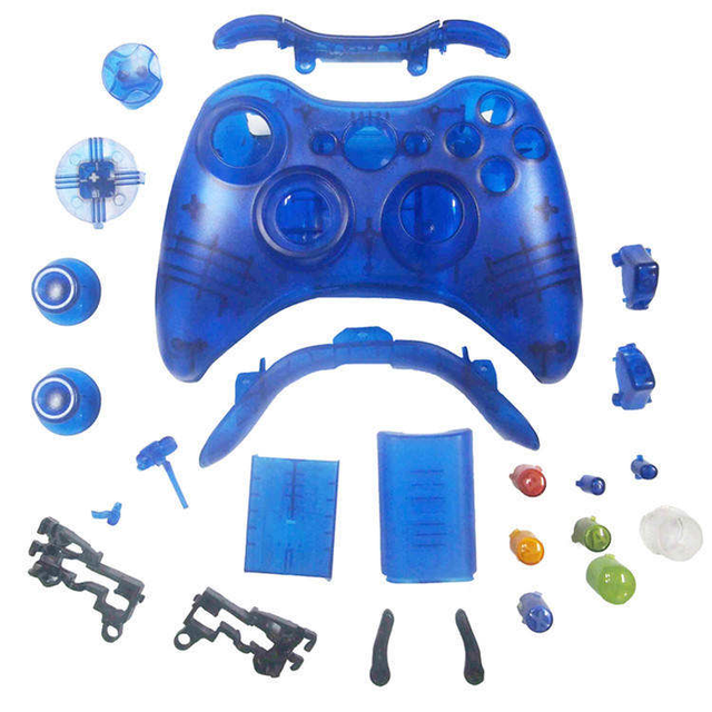 Transparent Clear Housing Shell Case for Xbox 360 Controller Replacement Buttons & Cover Gamepad Accessories