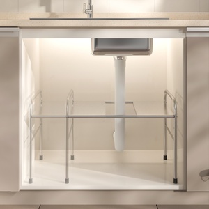 Rust Resistant Durable Stainless Steel Expandable Non-Folding <strong>Steady</strong> Shelf Adjustable Width Flexible Design Modern Storage <strong>Rack</strong> - Product Image 6