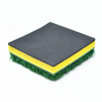 Tapis d'entraînement de golf robuste de couleur jaune pour practice de frappe, 1500x1500mm, 30mm d'épaisseur, en nylon et caoutchouc