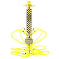Kit Chicha LED à 4 Tuyaux, Motif Diamant, Base en Strass, Chicha Arabe Complète pour Bar et Fêtes