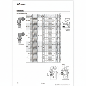 Raccords d'insertion pneumatique SMC KFV10U-02 pièces pneumatiques - Product Image 1