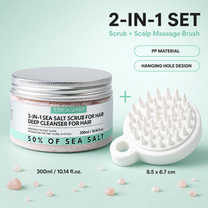 Scrub Esfoliante per il Cuoio Capelluto OEM al Rosmarino, Menta Piperita e Sale Marino con Spazzola, Trattamento Purificante Senza Solfati - Product Image 3