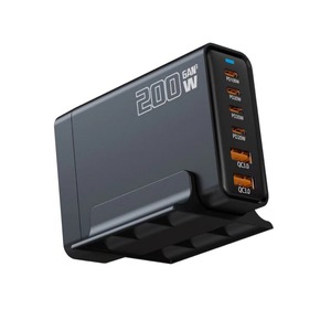 ที่ชาร์จ GaN 200W แบบหลายพอร์ต 4C2A แท่นชาร์จตั้งโต๊ะ รองรับการชาร์จเร็ว PD100W พร้อมที่วาง - Product Image 2