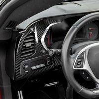 Panneau de ventilation côté conducteur en fibre de carbone sèche, accessoires intérieurs de voiture pour Corvette C7 2014-2019