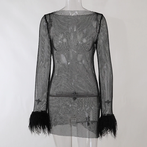 Robe sexy transparente en maille scintillante pour <span class=keywords><strong>femmes</strong></span>, idéale pour les soirées en boîte de nuit d'été - Product Image 6