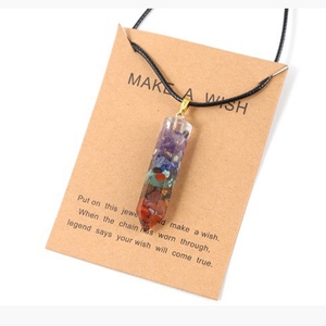 Fashion Necklace Gift Natural Crystal Quartz Party Gift 7 <strong>Chakra</strong> Crystal Gravel <strong>Stone</strong> Necklaces Pendant - Product Image 6