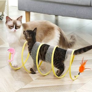 Wholesale Eco-Friendly Nylon Pet Interactive Foldable Spring <b>Cat</b> Toy Portable S-shaped Playing <b>Tunnel</b> - Product Image 2