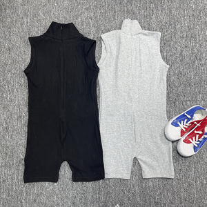 Wholesale Custom Sleeveless Tank Bodysuit Toddler Girls <b>Romper</b> 2022 Summer Breathable Quick Dry Polyester/Cotton <b>Short</b> Jumpsuit - Product Image 2
