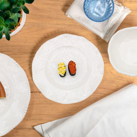 Service de vaisselle en mélamine de luxe avec assiettes à motifs de perles, style nordique rond, pour restaurants, hôtels et complexes hôteliers