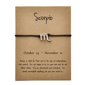 Pulsera con Colgante de Oro del Signo del Zodiaco 2024, Tarjeta de Constelación de la Buena Suerte, Amistad, <span class=keywords><strong>Pareja</strong></span>, Tejido a Mano, Regalo para Hombre y Mujer - Product Image 4