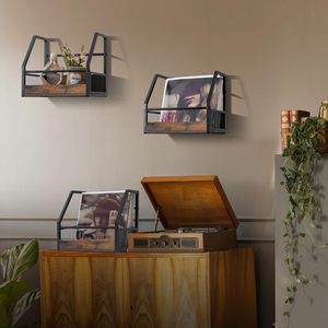 Organisateur de stockage de disques vinyles empilable Support <span class=keywords><strong>mural</strong></span> LP Crate Album Présentoir <span class=keywords><strong>CD</strong></span> Supports pour livres et musique - Product Image 3