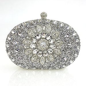 New Cross-border Polyester Bag Full <b>Glitter</b> Glass Rhinestone Buckle Chain Strap Clutch Birthday Wedding Party Tanjing - Product Image 6