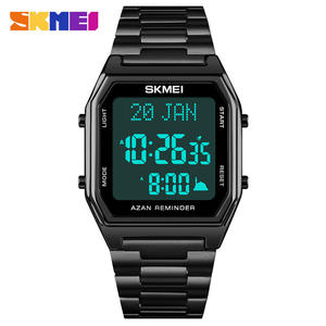 <span class=keywords><strong>SKMEI</strong></span> <span class=keywords><strong>1763</strong></span> Vente Chaude OEM Hommes Montre Numérique Exclusive Bracelet En Acier Inoxydable Lumineux Simple Priez Qibla Montre Décontractée Fournisseur - Product Image 1