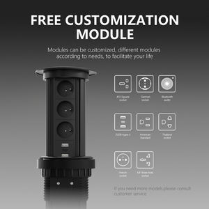 เต้ารับไฟฟ้าแบบฝรั่งเศส ดีไซน์ใหม่จากโรงงาน พร้อมช่องเสียบ USB แบบป๊อปอัพอัตโนมัติ สำหรับโต๊ะทำงาน โต๊ะอาหาร และเคาน์เตอร์ พร้อมที่ชาร์จไร้สายด้านบน - Product Image 6