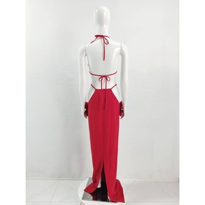 Halter 3D Flower Backless Women's <b>Sexy</b> 2 Piece <b>Set</b> Fashion - Product Image 6