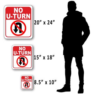 Señal de Prohibido Giro en U, Aluminio Resistente a la Oxidación, Reflectante, Impresión UV EGP, Señal de Advertencia de Tráfico para Calle o Carretera - Product Image 4