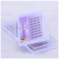 Cils en éventail pré-faits sans colle 14D faits à la main, cils russes volumineux, cils en éventail en forme de C, extension de cils, 3 lignes, 0,07 mm