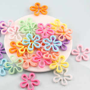 Acrylic Camellia Flower Shape Plated Jewelry Findings Middle Size Diy Accessories for Earrings Keychains Pendants Cartoon Style - Product Image 1