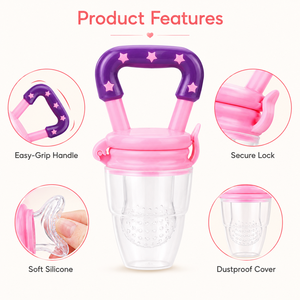 Sucette d'alimentation pour bébé avec tétine en silicone sans PVC ni BPA, jouet de dentition pour nourrissons et tout-petits de 0 à 12 mois - Product Image 2