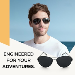 Fashion Luxury Custom in the Trend Unisex Full Rim <b>Square</b> Polarized <b>Sunglasses</b> with % UV Protection for Outdoor Use - Product Image 2
