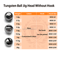Têtes de jig en tungstène sans hameçons de 1,8 g à 28 g, 97 % tungstène, têtes de jig anti-herbe en tungstène pour la pêche au bar, plombs ronds en tungstène