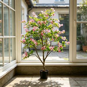 Online Hot Sale Wedding Plastic Faux Custom Bougainvillea Potted Greenery <b>Tree</b> Flower Plant Modern for Indoor Home Decoration - Product Image 5