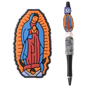 Cuentas focales de silicona, cuentas de silicona para hacer bolígrafos, abalorio de bolígrafo Jesús, cuentas focales de fe, abalorio de silicona San Judas para bolígrafo - Product Image 2