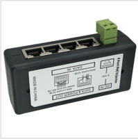 Injecteur et répartiteur POE à 4 ports pour caméra IP CCTV DC12V-DC48V connexion de bureau à sortie